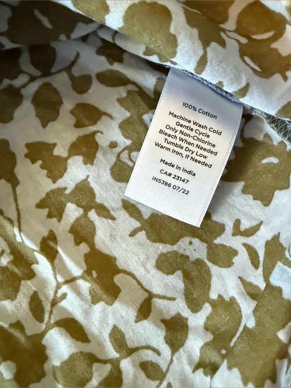 Talbots Large Petite Blue & Green Floral Lightweight Long Sleeve Cotton Blouse - Picture 4 of 5